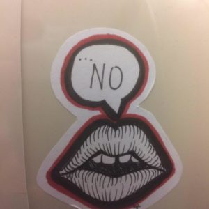 No (SFSU Sticker graffiti)